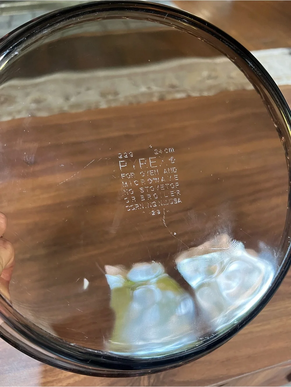 Vtg Pyrex Fireside Amber Brown deep-dish pie plate Model 229